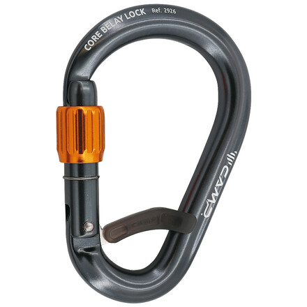 Der Camp Core Belay Lock ist ein zuverlässiger HMS-Karabiner mit praktischem Innenschnapper, der lästiges Verdrehen und Querbelastung verhindert.