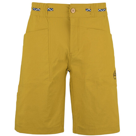 Die leichte und luftige La Sportiva Talus Shorts Klettershorts eignet sich ideal für warme Tage in der Vertikalen. Aus recycelten Materialien!