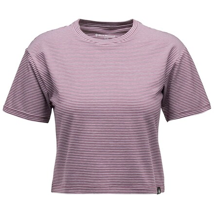 Dieses langlebige und aus Biobaumwolle hergestellte BD Stripe Crop Short Sleeve T-Shirt von Black Diamond, begleitet dich durch deine Kletterabenteuer.