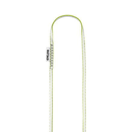 Die leichte Dynemma Bandschlinge von Edelrid ist mit 8mm Breite zum Fädeln enger Sanduhren bestens geeignet. Edelrid Bandschlingen im Klettershop Chalkr.