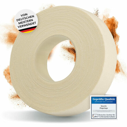 Das schmale Sportlertape von Mantle Climbing eignet sich ideal zum Tapen der Finger und eignet sich seinem hautfreundlichem Kleber auch für sensible Haut