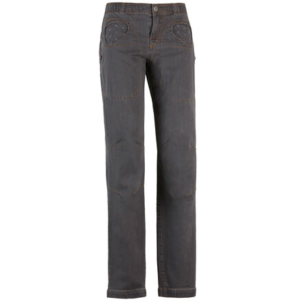 Die stylische und robuste E9 Women's Onda Denim ist Boulderhose und alltagstaugliche Jeanshose in einem! Natürlich mit den ikonischen E9-Taschen.