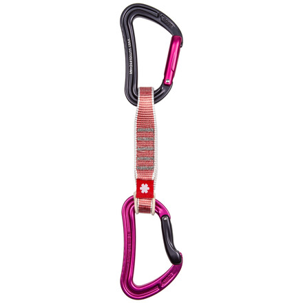 Hochwertiges Express-Set mit großen, ergonomischen Karabinern und breiter Schlinge für sicheres, komfortables Clippen beim Sportklettern.