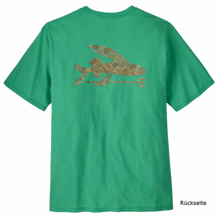 Das Patagonia Multi-Pitch ist ein bequemes und robustes T-Shirt aus reiner Bio-Baumwolle, das mit seinem Artwork-Print an Mehrseillängen erinnert.