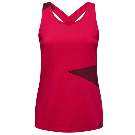 Das La Sportiva Women's Twist Tank Top ist mit seinem sportlichen Ringerrücken und der bequemen Passform ein Highlight für die wärmeren Tage.