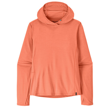 Der Patagonia Women's Cap Cool Sun Hoody ist ein leichtes und feuchtigkeitsableitendes Langarmshirt mit Kapuze. Mit UV-Schutz 40+ und Daumenlöchern.
