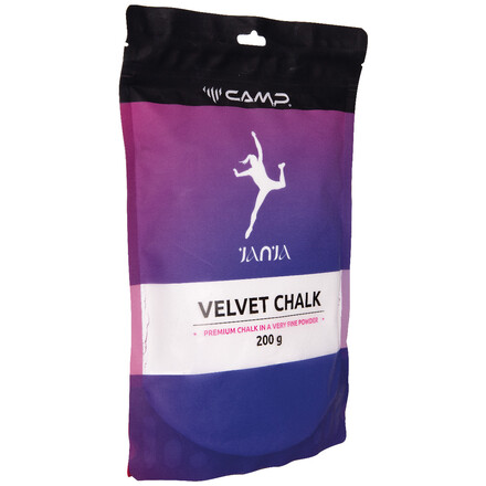 Das Camp Velvet Chalk aus der exklusiven Janja Garnbret Kollektion ist extra feines Magnesit-Pulver für Sportklettern, Felsklettern und Bouldern.