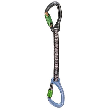 Eine sicheres Express-Set fürs Stickclippen mit Auto-Lock Karabiner am Bolt und Schraubkarabiner am Seil. Ideal für den ersten Clip.