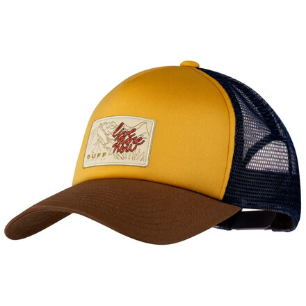 Due Buff Trucker ist eine klassische Basecap im Trucker-Style. Mit luftigem Mesh-Einsatz am Hinterkopf und innenliegendem Schweißband.