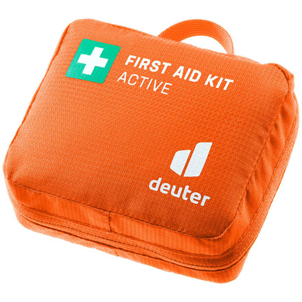 Das gut ausgestattete Deuter First Aid Kit Active Erste Hilfe Set ist dank Gurtschlaufe praktisch zu befestigen und hält für den Notfall alles parat.