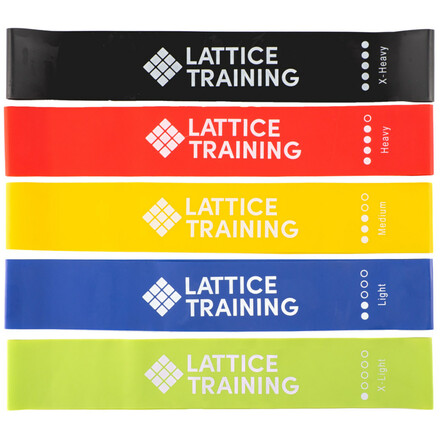 Die Lattice Training Resistance Bands sind ein Set aus fünf Latex-Widerstandsbändern für Warm-up, Krafttraining und Rehabilitation – leicht, vielseitig und ideal für unterwegs.