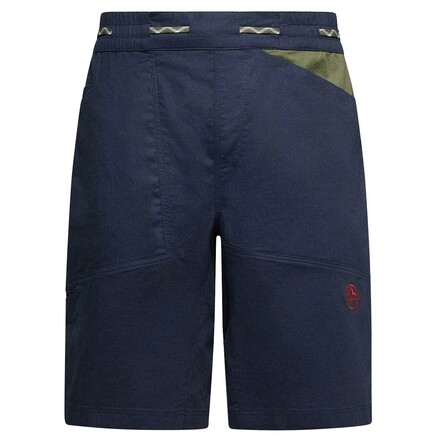 Die La Sportiva Bolt Short sind minimalistische, aber sehr funktionale Klettershorts mit Chalkbag-Schlaufe, Bürstenhalterung und einstellbarem Hosenbund.
