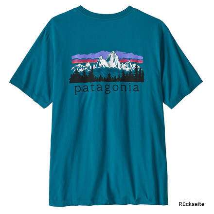 Das Patagonia Fitz Roy Foothills T-Shirt aus reiner Bio-Baumwolle ist ein echter Klassiker mit tollem Back-Print.