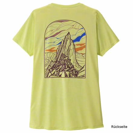 Das Patagonia Women's Cap Cool Daily Shirt ist ein leichtes, schnelltrocknendes und geruchshemmendes T-Shirt mit tollem Backprint.