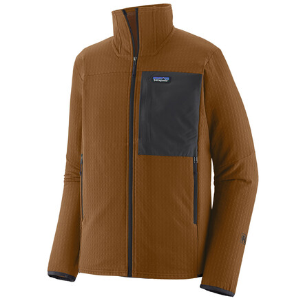  Die Patagonia R2 TechFace Jacket ist eine technische Softshelljacke, die viel Bewegungsspielraum bietet und wasserabweisend ist