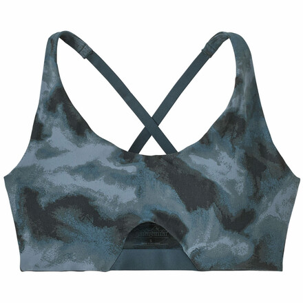 Der Patagonia Women's Maipo Low Impact Adjustable Bra ist ein aus recycelten Fischernetzen bestehender Sport-BH, der Bewegungsfreiheit und Halt bietet.