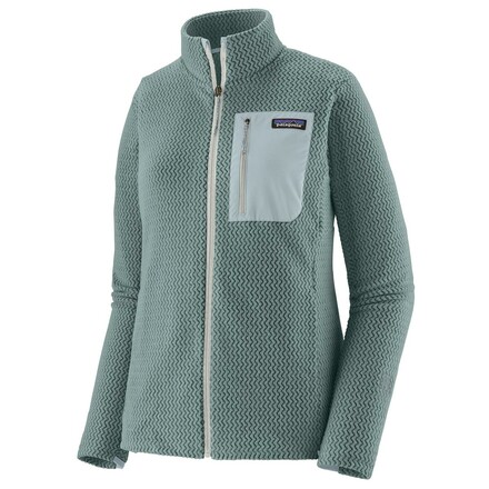 Die Patagonie Women's R1 Air ist eine Full-Zip Fleecejacke aus recyceltem Polyester, die besonders atmungsaktiv ist und jede Aktivität mitmacht.