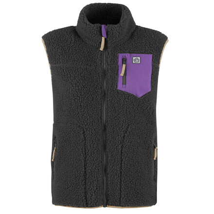 Die E9 Women's Gretel ist eine warme und robuste Fleeceweste mit hohem Wollanteil und angenehmer Bewegungsfreiheit. Mit Stehkragen und Brusttasche.