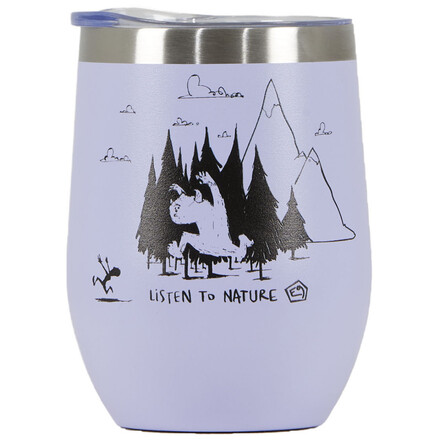 Der E9 Monster-Cup ist ein praktischer Thermo-Becher mit einem ulkigen Monster-Print. Für die warme Tasse Kaffee am Felsen.