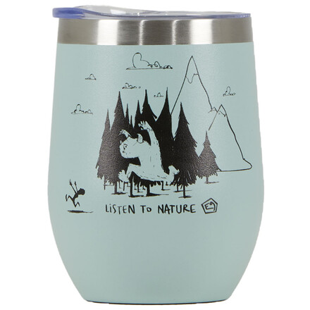 Der E9 Monster-Cup ist ein praktischer Thermo-Becher mit einem ulkigen Monster-Print. Für die warme Tasse Kaffee am Felsen.