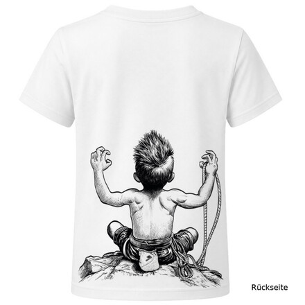 Das Nograd Born To Climb T-Shirt für Kinder punktet mit seinem robusten und zugleich gemütlichen Material und einem richtig coolen XL-Print auf dem Rücken.