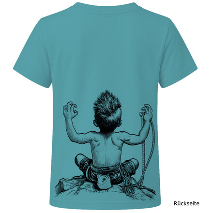 Das Nograd Born To Climb T-Shirt für Kinder punktet mit seinem robusten und zugleich gemütlichen Material und einem richtig coolen XL-Print auf dem Rücken.