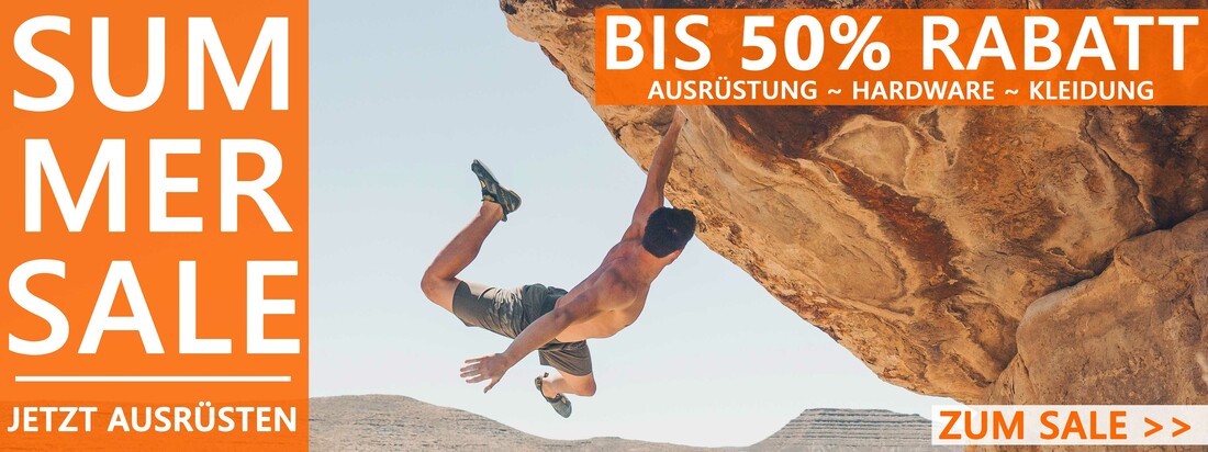 Jetzt neu ausrüsten mit bis zu 50% Rabatt im Summer Sale beim Klettershop Chalkr