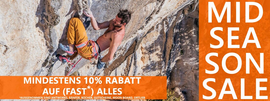 Jetzt neu ausrüsten mit mindestens 10% Rabatt auf (fast) alles im Mid Saeson Sale beim Klettershop Chalkr